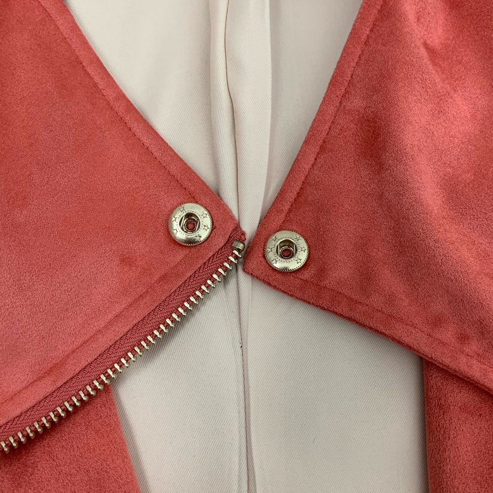 Chelsea & Violet Coral Moto Faux Suede Jacket - Picture 8 of 8
